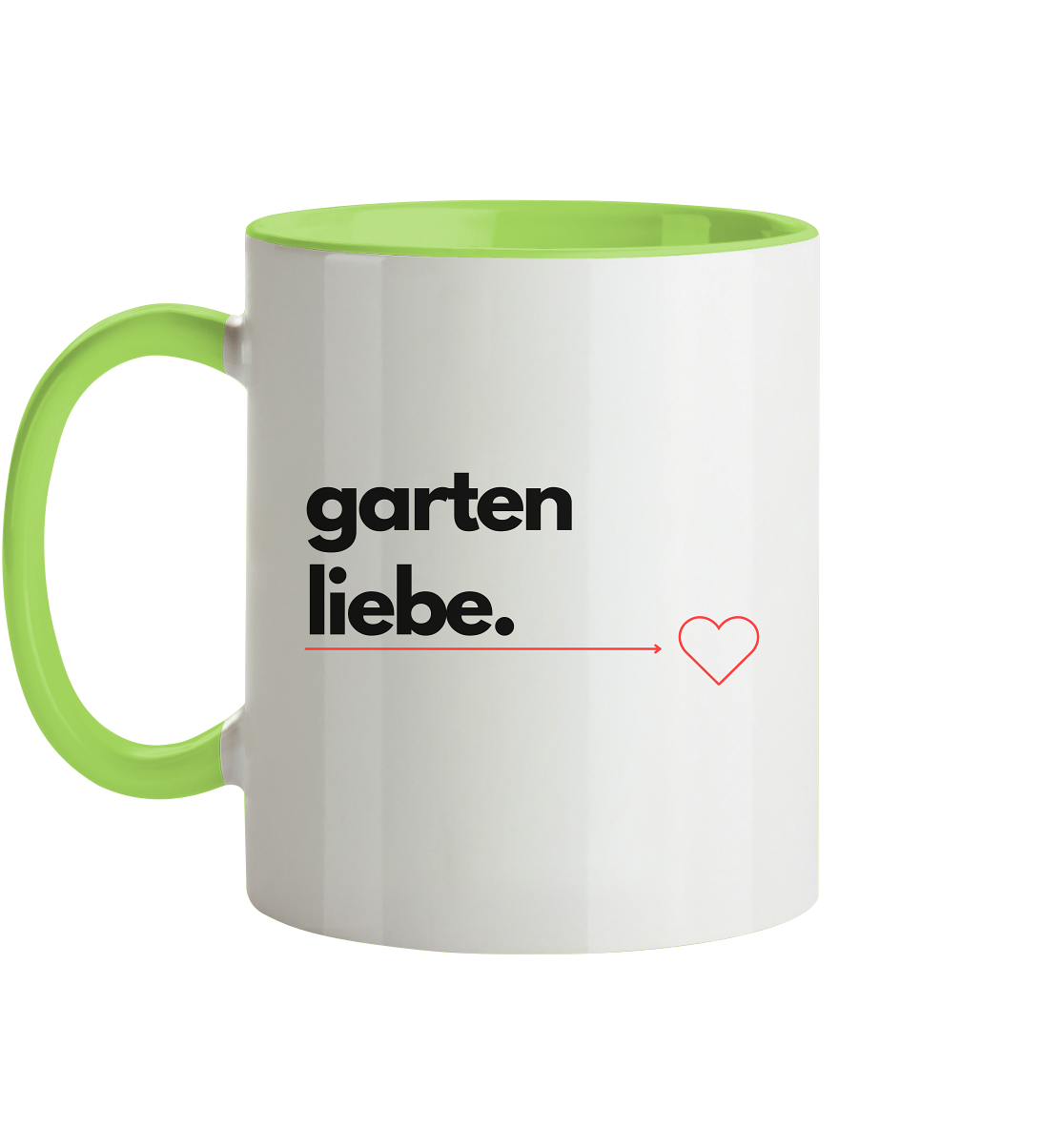 Gartenliebe mit Herz - Tasse zweifarbig