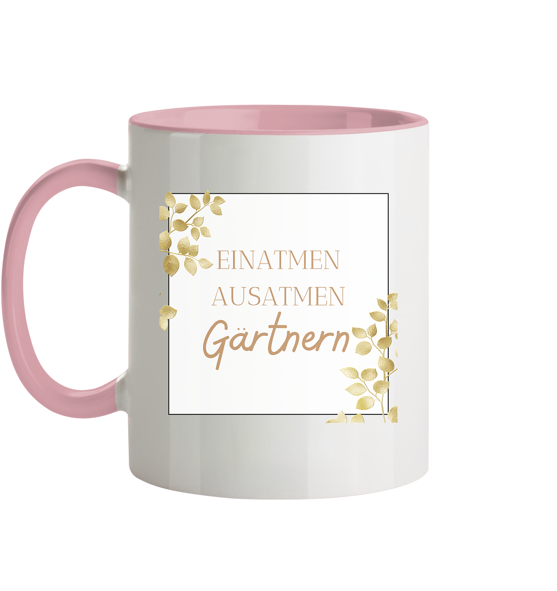 Einatmen ausatmen gärtnern - Tasse zweifarbig