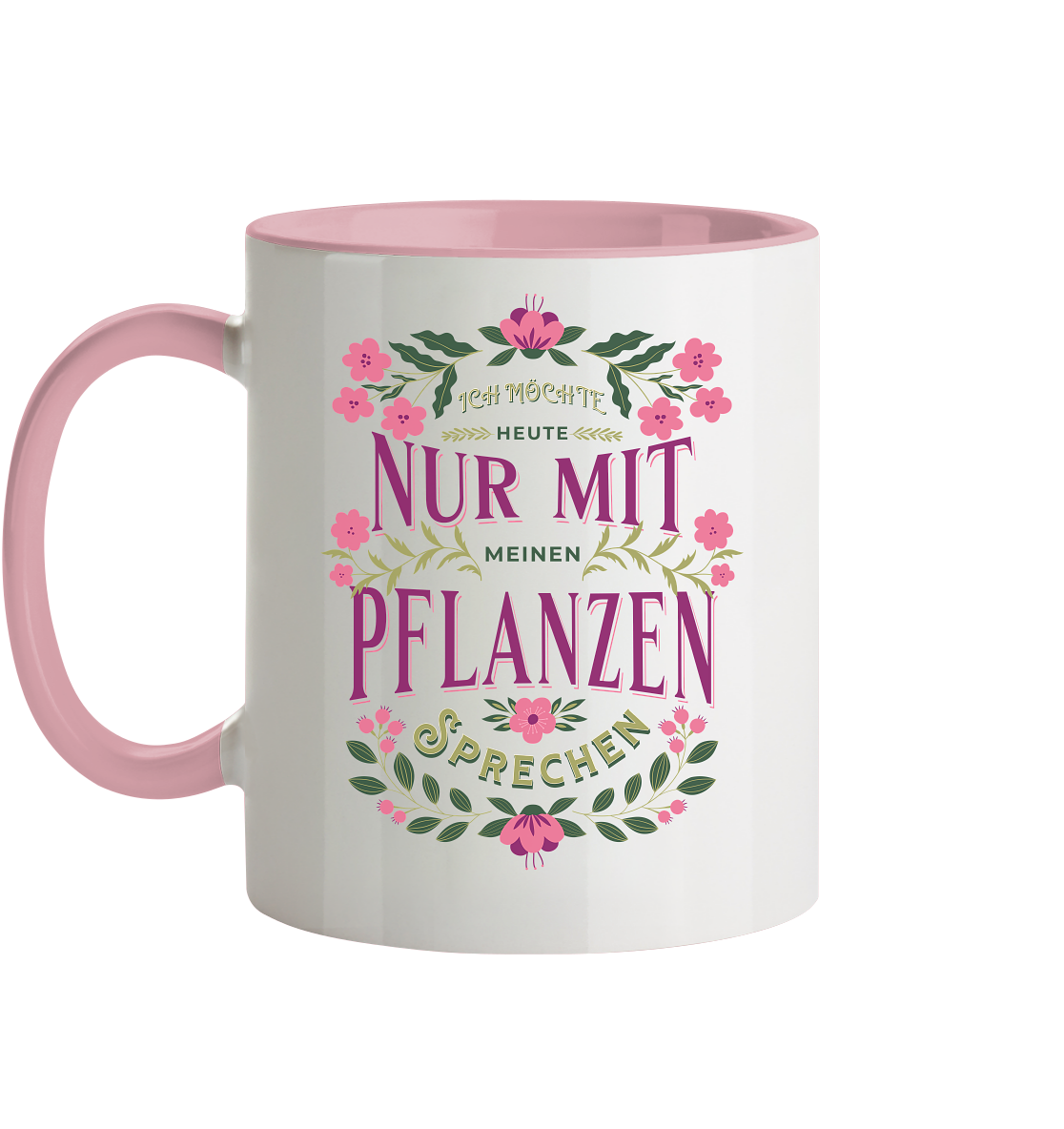 Heute nur mit Pflanzen sprechen - Tasse zweifarbig