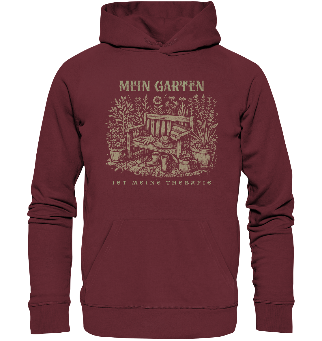 Mein Garten ist meine Therapie - Bio Premium Hoodie