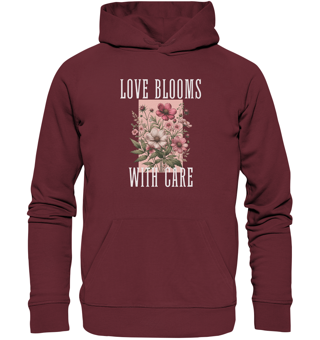 Love Blooms with care - Bio Premium Hoodie