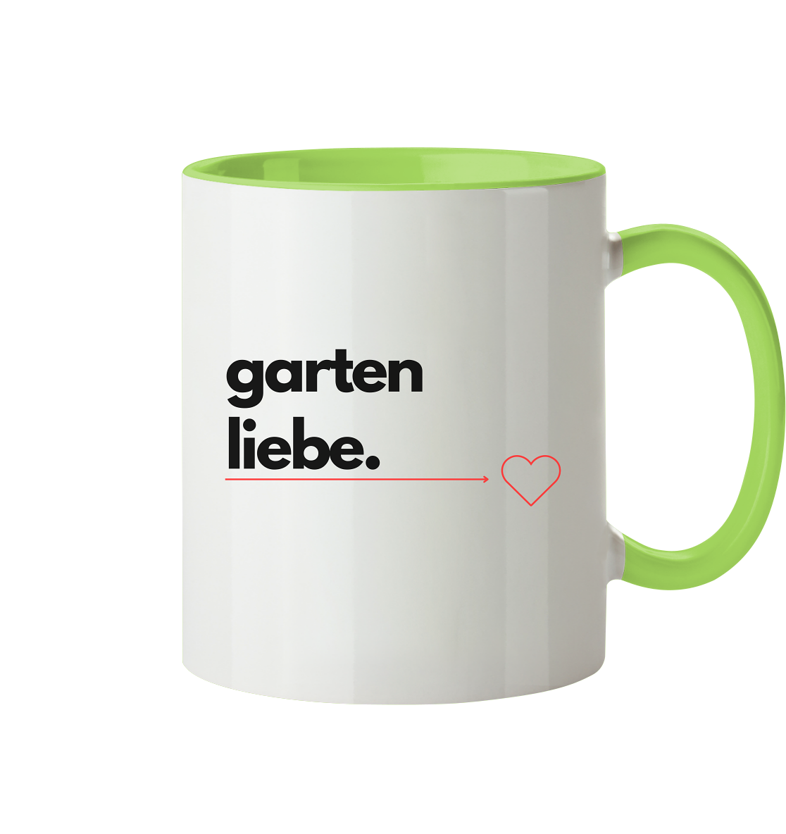 Gartenliebe mit Herz - Tasse zweifarbig