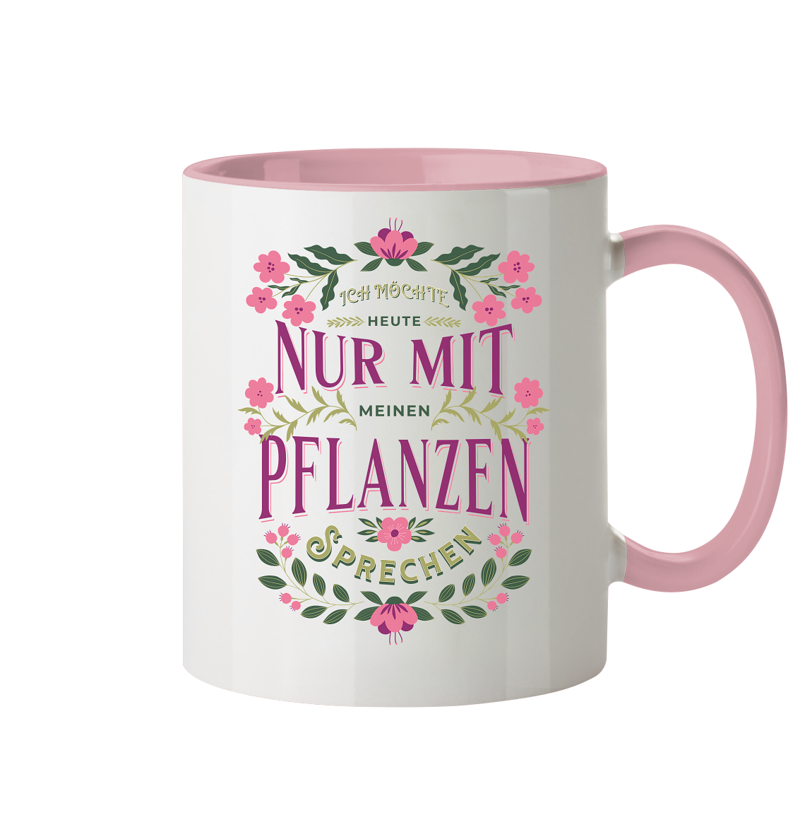 Heute nur mit Pflanzen sprechen - Tasse zweifarbig