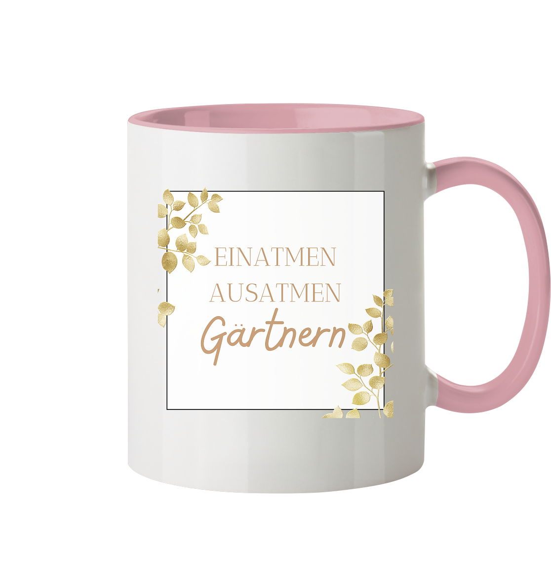 Einatmen ausatmen gärtnern - Tasse zweifarbig